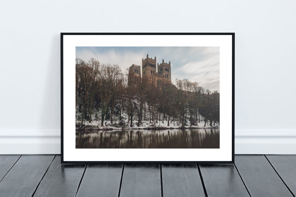 Wintery Durham Cathedral from across The River Wear