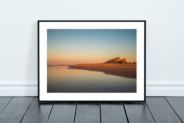 Bamburgh Castle Warm Colour Sunset, Northumberland