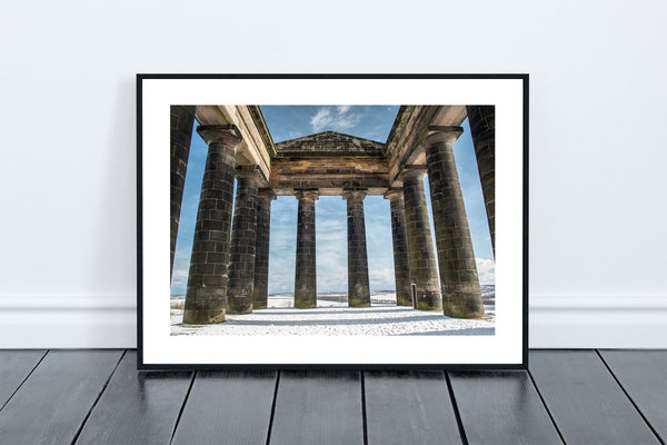 Snow Covered Penshaw Monument on Penshaw Hill, Sunderland