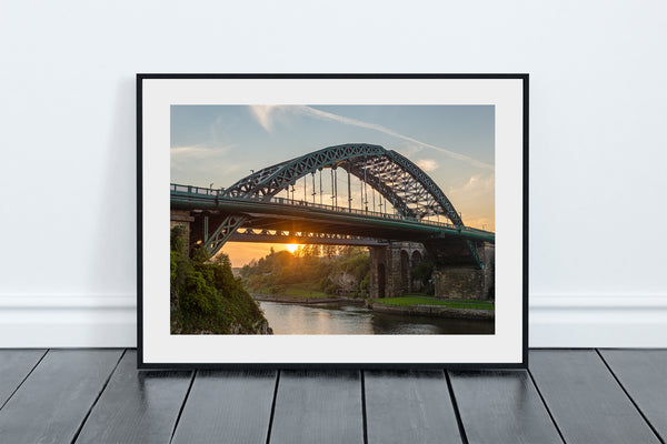 Wearmouth Bridge and The River Wear Sunset Print, Sunderland