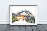 Wearmouth Bridge Digital Watercolour, Sunderland