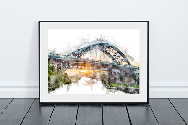 Wearmouth Bridge Digital Watercolour, Sunderland