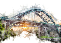 Wearmouth Bridge Digital Watercolour, Sunderland