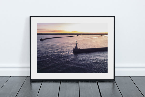 Tynemouth and South Shields Pier Sunset, Tynemouth