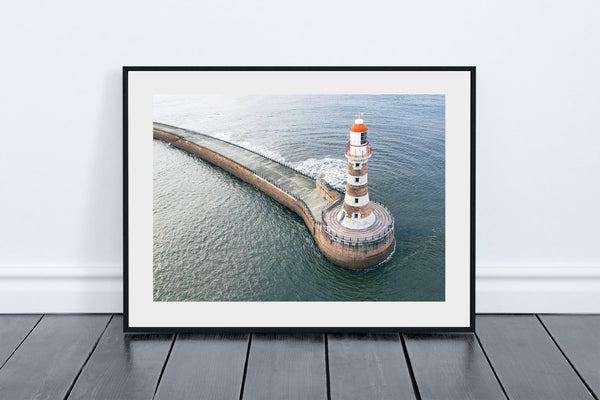 Roker Lighthouse and Pier From Above, Sunderland
