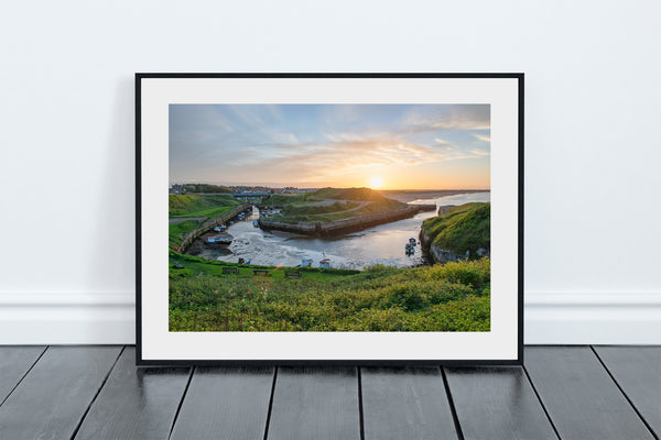 Seaton Sluice Harbour Sunset, Seaton Sluice in Northumberland.