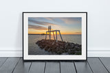 The Couple, looking out to sea Sunrise Print - Newbiggin By The Sea.