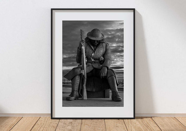 Tommy, World War One Soldier, Seaham, Black and White, County Durham