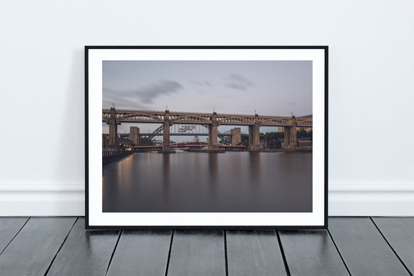 High Level Bridge with The Tyne Bridge, Swing Bridge and The Gateshead Millennium Bridge all visible behind it. - North East Captures