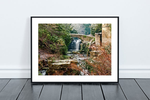Jesmond Dene Waterfall and arched bridge in Newcastle Upon Tyne. - North East Captures