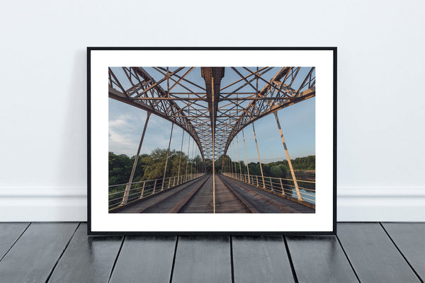 Wylam Railway Bridge, Hagg Bank Bridge or locally as Points Bridge and Half-Moon Bridge is a footbridge crossing the River Tyne at Hagg Bank - North East Captures