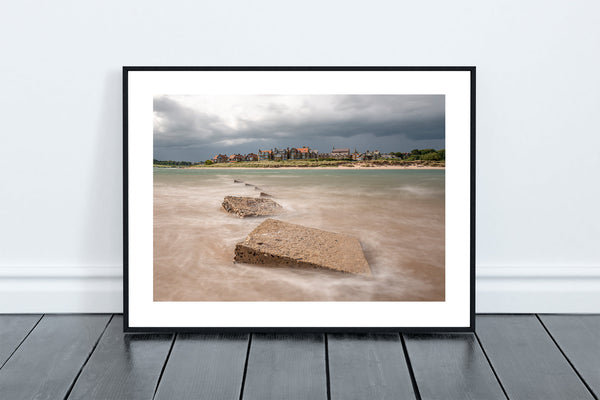 Alnmouth Village in Northumberland seen from across The River Aln with the approaching storm in the distance. - North East Captures