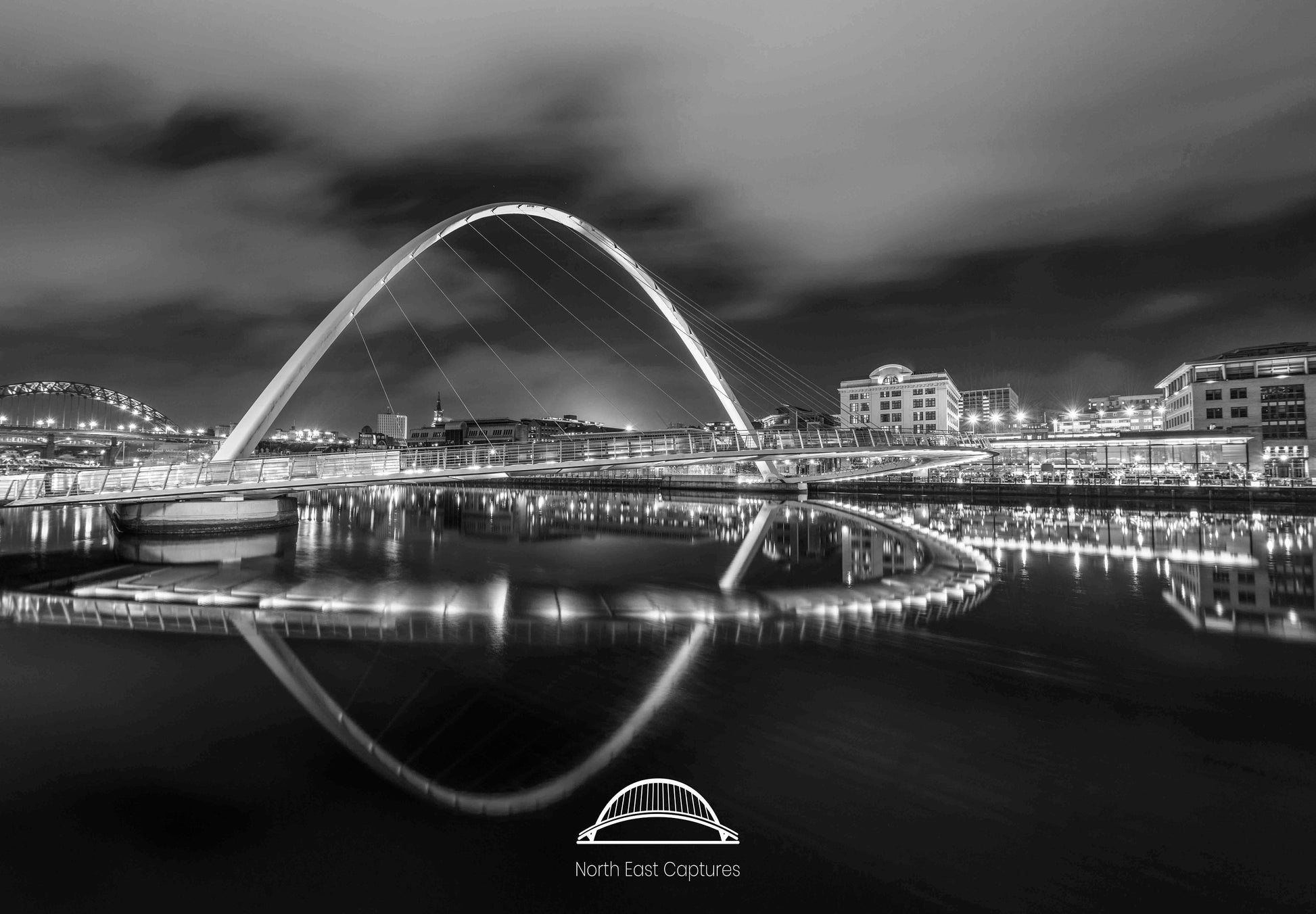 The World Famous Quayside situated on the banks of the River Tyne in Newcastle and Gateshead. Four Black and White 10x8 inch prints. - North East Captures
