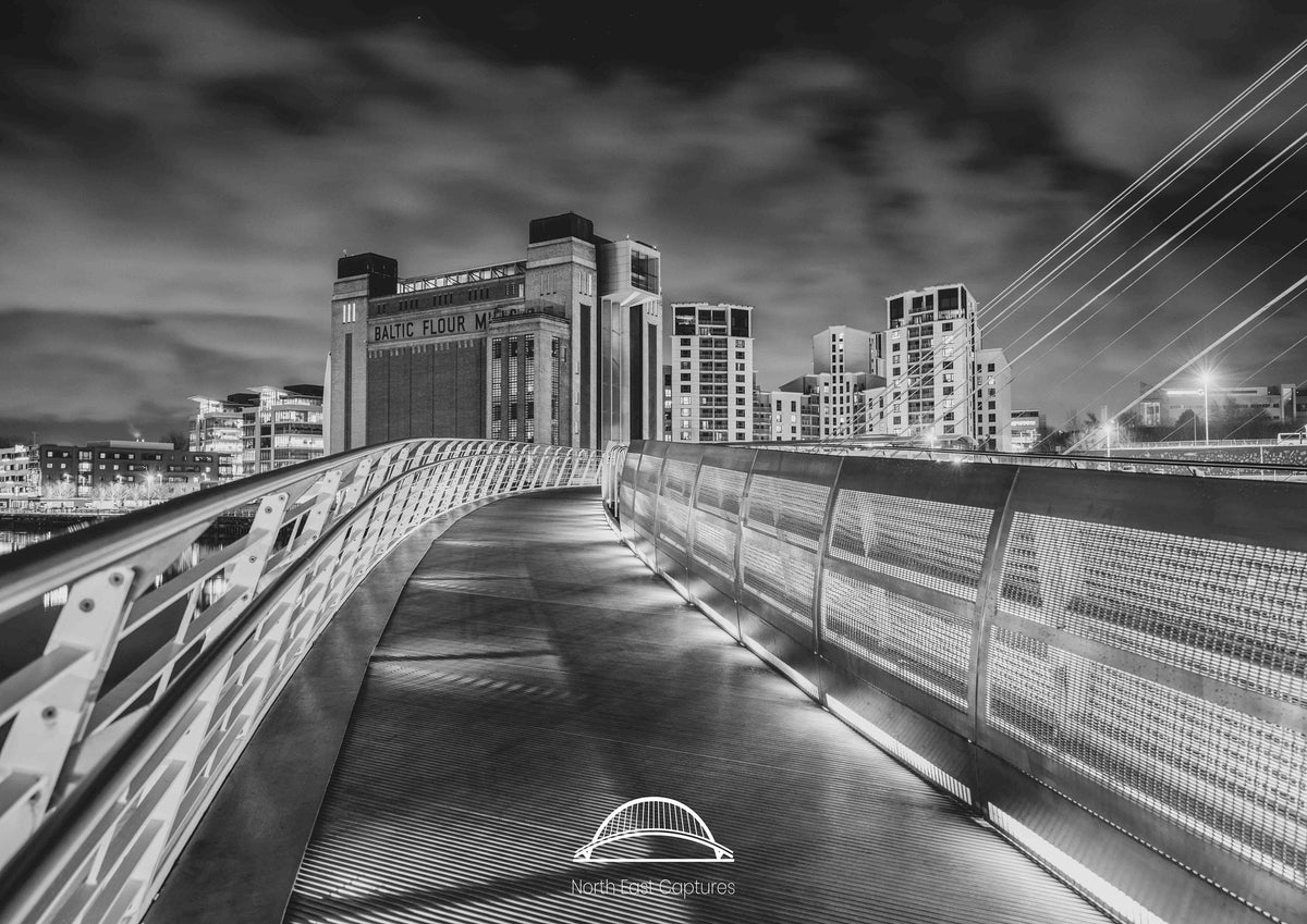 The World Famous Quayside situated on the banks of the River Tyne in Newcastle and Gateshead. Four Black and White 10x8 inch prints. - North East Captures