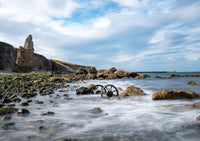 Chemical Beach Seaham and the wheels of an old Chaldron Wagon revealed at low tide. - North East Captures