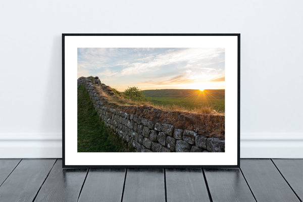 Sunset at Hadrian's Wall also known as the Roman Wall in Northumberland, England. - North East Captures