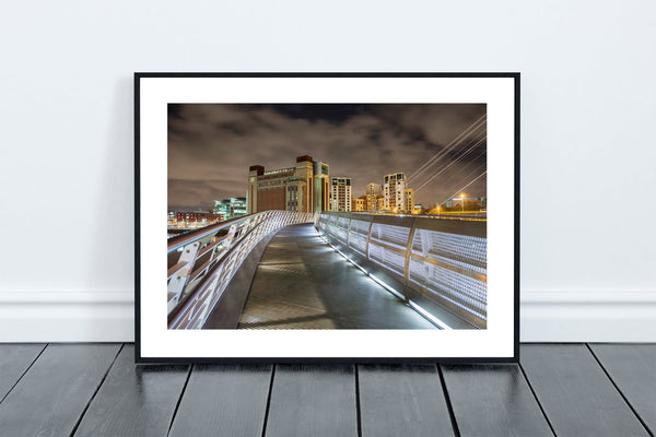 Millennium Bridge Gateshead and The Baltic Arts Centre, spanning the River Tyne between Gateshead's Quays and the Quayside of Newcastle. - North East Captures